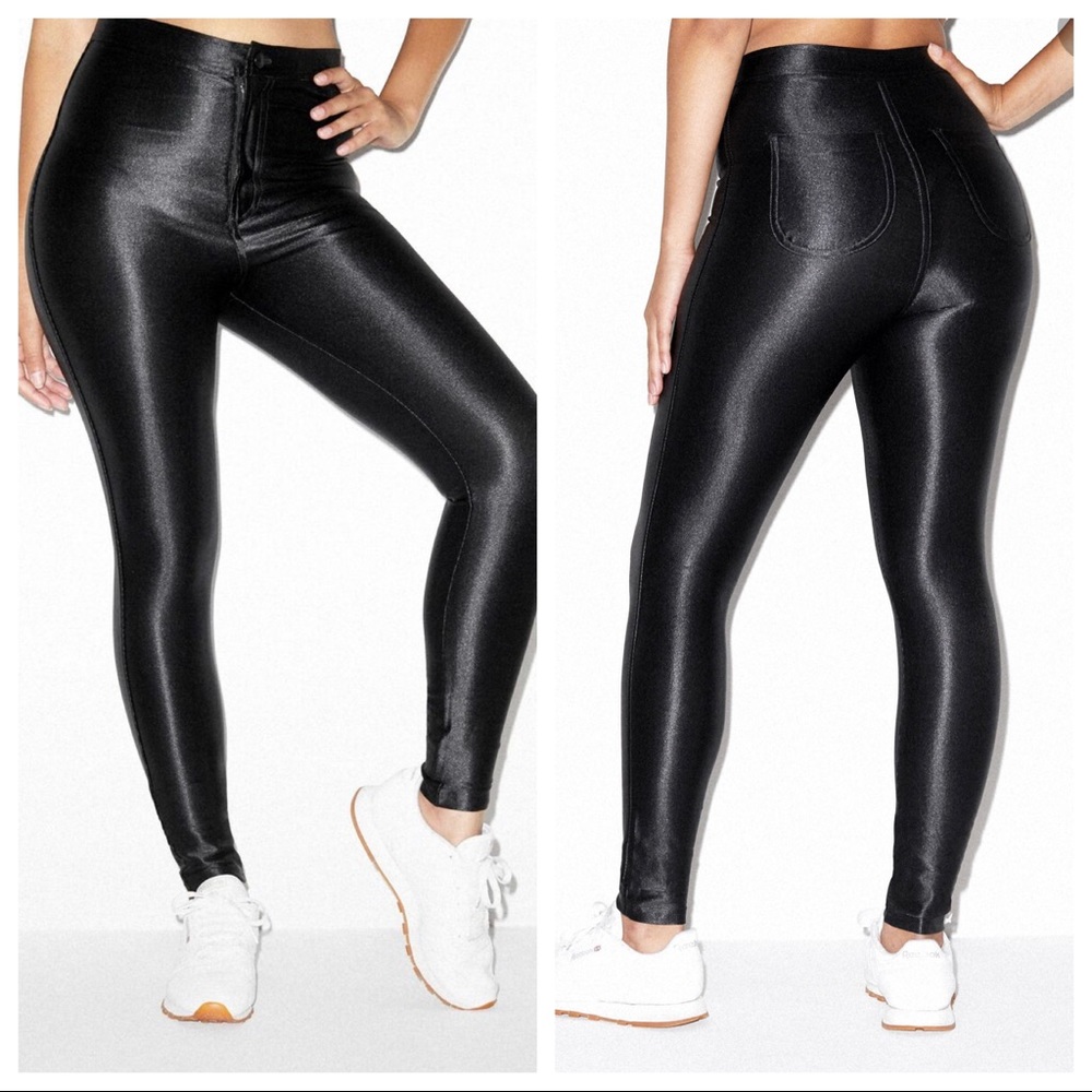 American Apparel The disco  pants sz M med high waist back (Gi098)